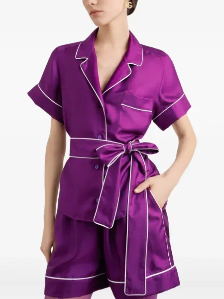 Cămașă Dolce & Gabbana de mătase violet