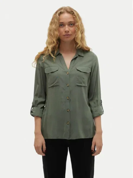 Vero Moda Cămașă Bumpy verde
