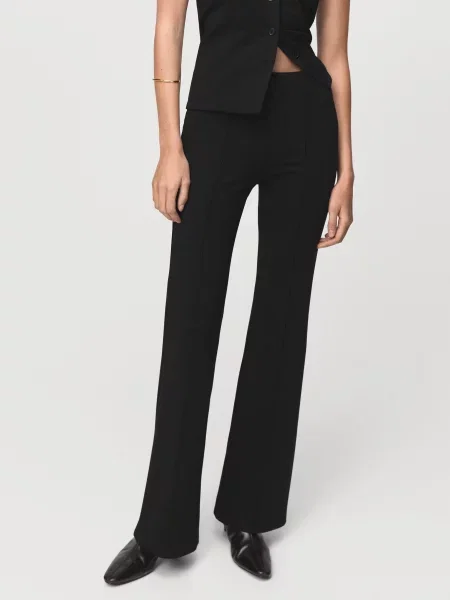 Легінси MANGO віскоза/поліестер чорний