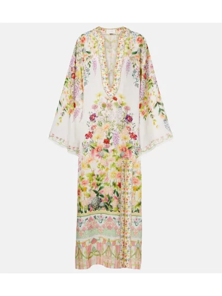 Elimina rochie Camilla de in cu model floral alb