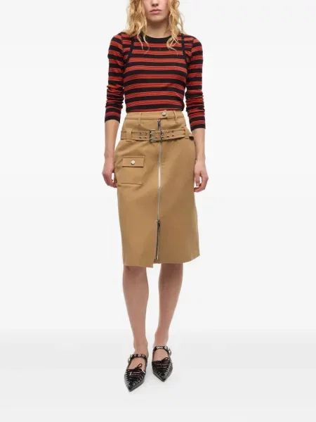 Tricou Ganni cu dungi portocaliu