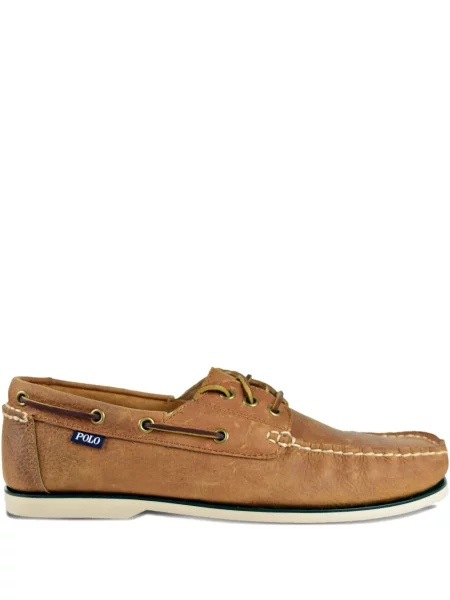 Sneakerși Polo Ralph Lauren din piele slip-on în carouri alb