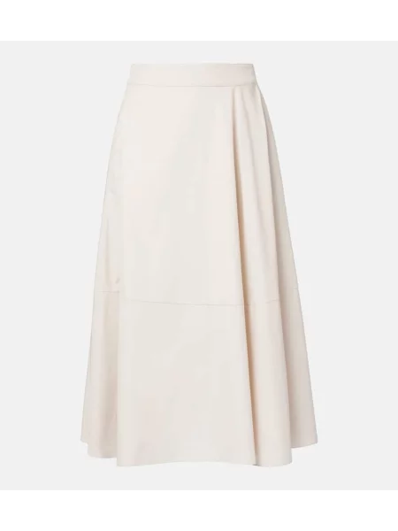 Fustă midi 's Max Mara până la genunchi din poplin alb