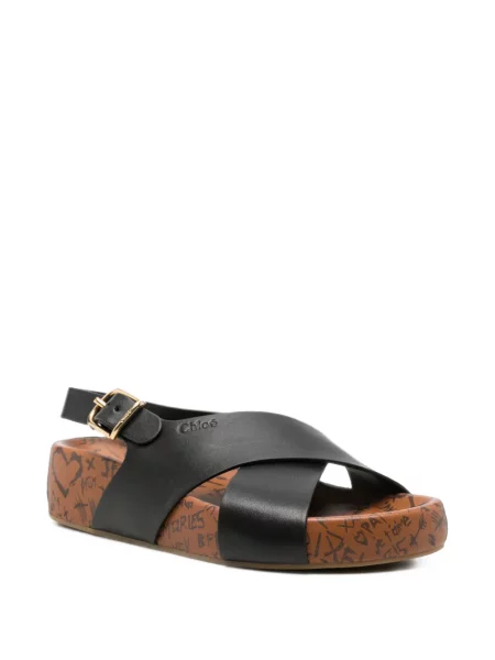 Sandale Chloé cu imagine negru