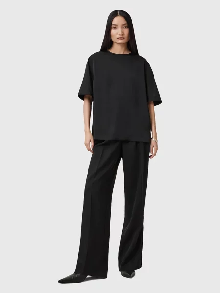 AllSaints pantaloni ZENNI femei lat high waist negru