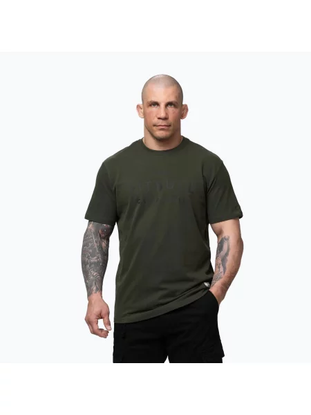 Tricou pentru bărbați Pitbull USA CAL Big Logo old green verde