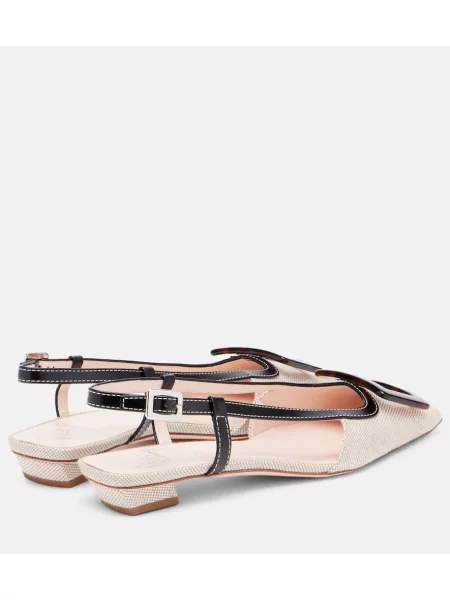 Pantofi cu toc Roger Vivier slingback bej