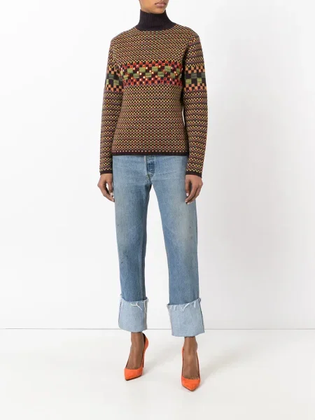 Kostkovaný rolák rolák Jean Paul Gaultier Pre-owned žlutý