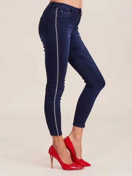 Pantaloni Fashionhunters albastru