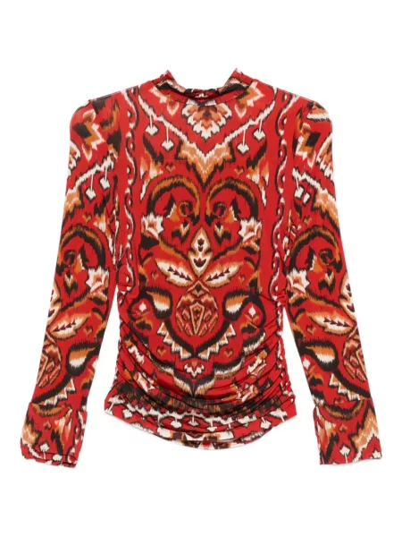 Lung tricou Farm Rio cu imprimeu geometric roșu