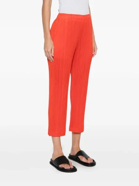 Pantaloni Pleats Please Issey Miyake plisate roșu