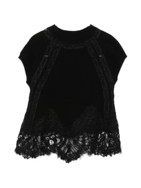 Top Ermanno Scervino din dantelă negru