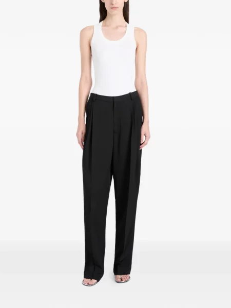 Top Proenza Schouler cu nervuri alb