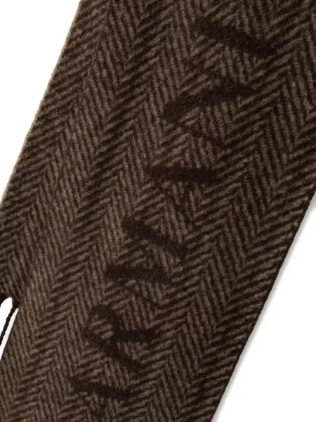 Fular Armani Exchange cu imagine cu model herringbone maro