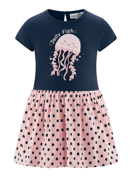 Happy girls Rochie bleumarin roz