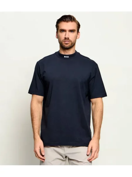 BOSS GREEN Tricou Tee Collar | stretch verde