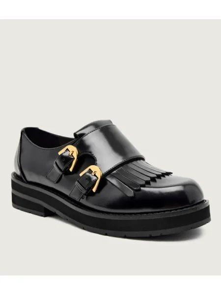 Coccinelle De piele pantofi monk Campus negru