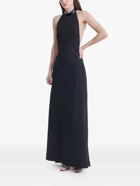 Rochie maxi Fforme cu gât halter negru