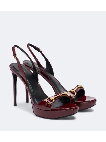 Sandale Gucci din piele cu platformă de lac