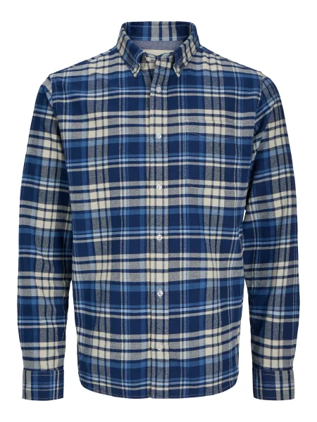 JACK & JONES Cămașă JPRBLUNORRIS albastru / safir / lână alb