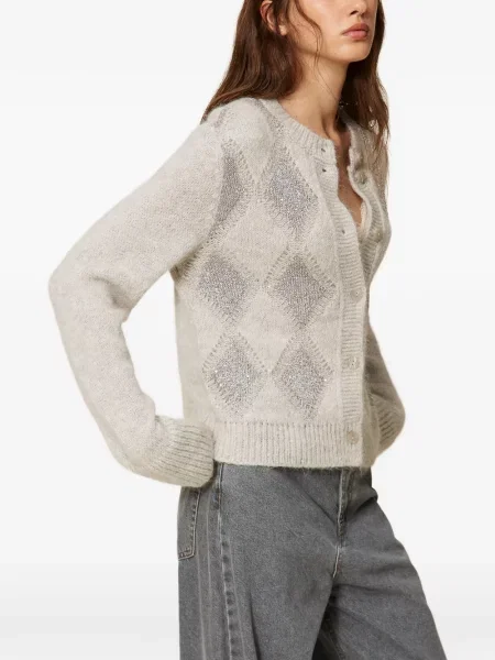 Cardigan Twinset cu paiete din jacard