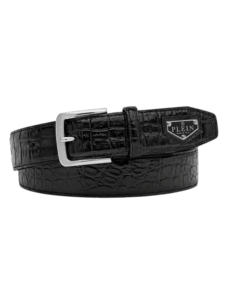 Pasek Philipp Plein skórzany czarny