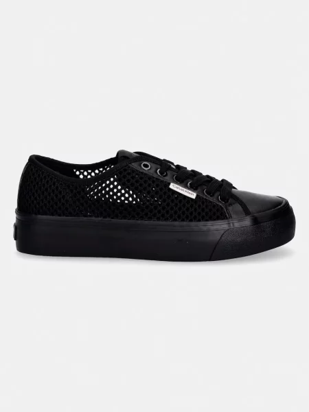 Sneakers Calvin Klein Vulc Flatf Lace Up Lin Mesh negru