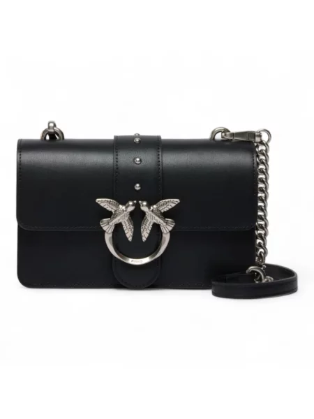 Mała mały torebka skórzana Pinko elegancka czarna