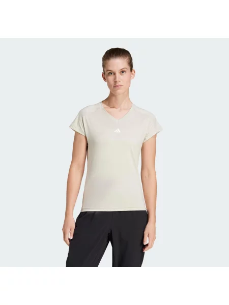 Koszulka AEROREADY Train Essentials Minimal Branding V-Neck biała