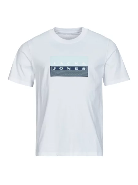 Pikčasta majica Jack & Jones s potiskom bela