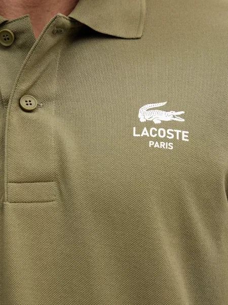 Поло Lacoste з принтом бежевий