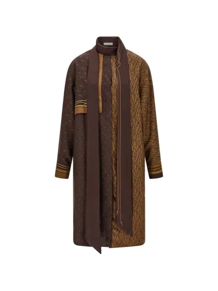 Rochie Ferragamo de mătase maro