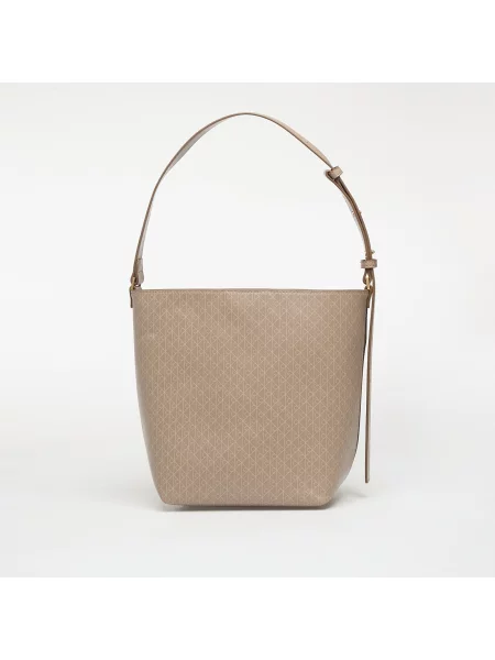 Calvin Klein Дамска чанта Emblem Aop Medium Bucket бежов