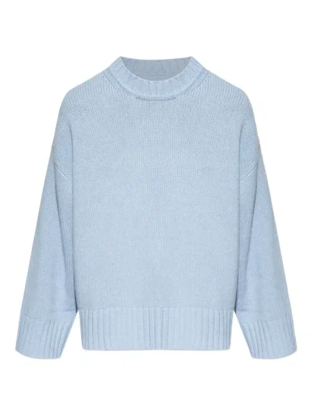 Pulover Samsøe Samsøe cu decolteu rotund albastru