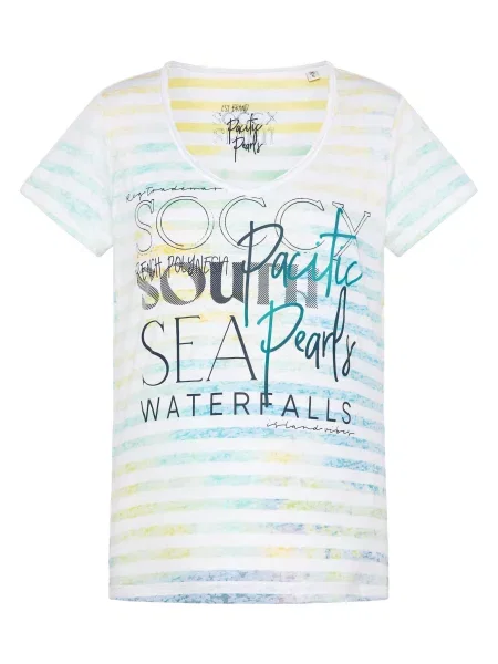 Soccx Majica turkizna / voda / svetlo rumena / volneno bela