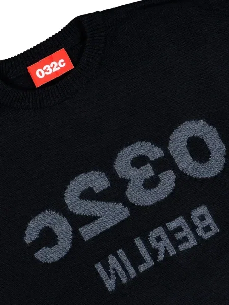 Hanorac crewneck 032c cu decolteu rotund negru