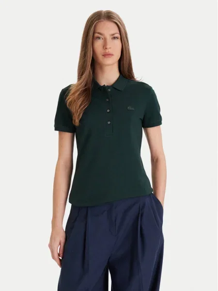 Lacoste Тениска с яка и Зелен бяло