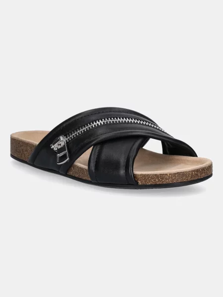 JW Anderson papuci de piele Biker Slide negru