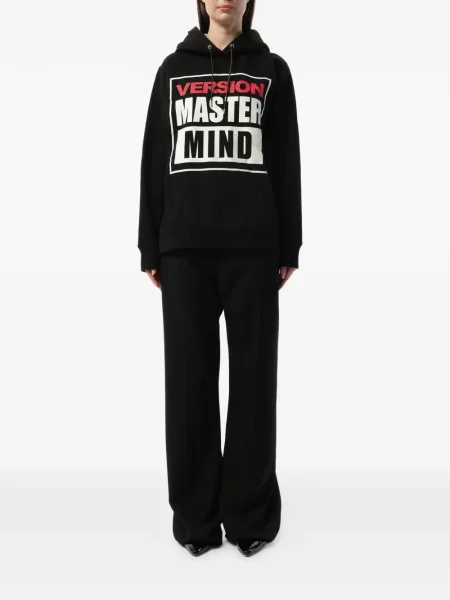 Суичър с качулка Mastermind Japan с принт с връзки черно