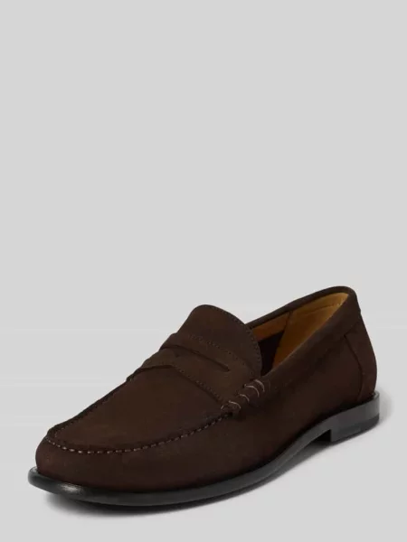 Loafersy z naturalnej skóry bydlęcej model TEVAN_MOCC' Boss