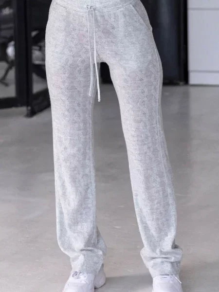 Брюки с высокой посадкой сірі