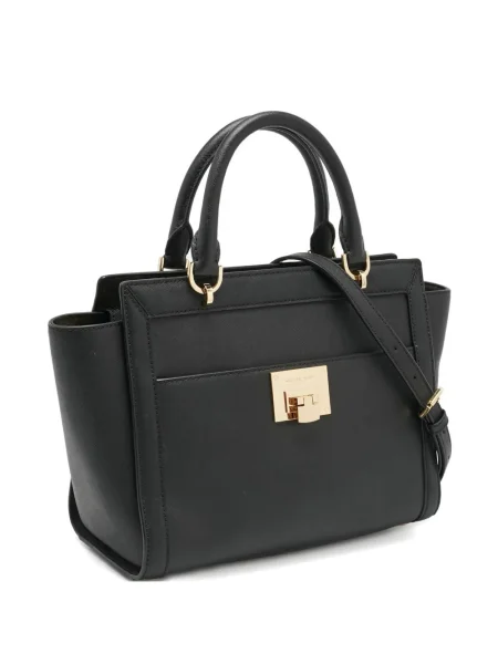 Geantă cu mânere cu lanț Michael Michael Kors din canvas maro