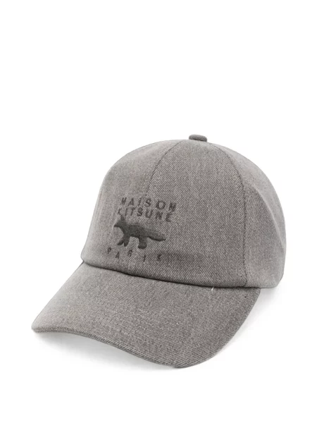 Șapcă Maison Kitsune cu autograf gri
