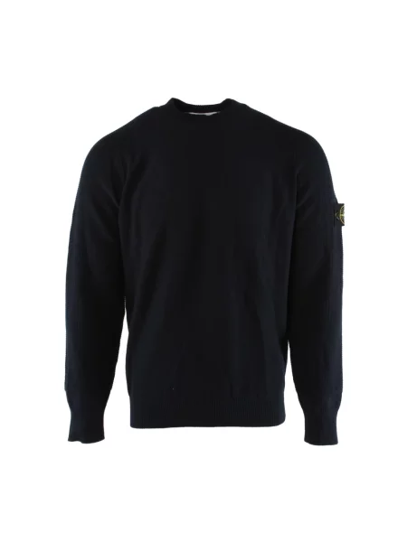 Dzianinowy sweter Stone Island z kamieniami niebieski