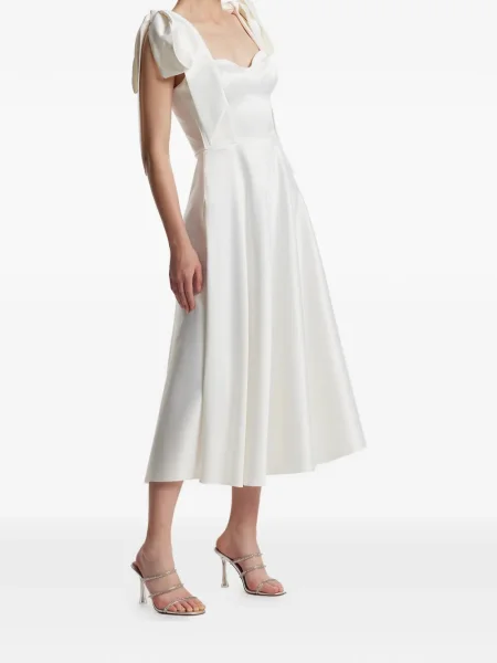 Rochie Framboise cu funde de costum alb