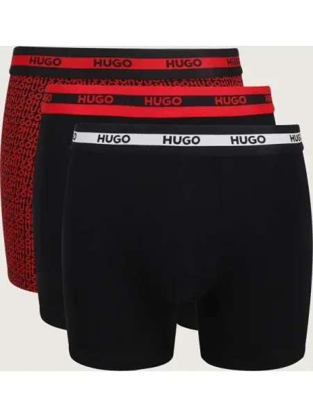HUGO Set 3 perechi de boxeri Colorat roșu