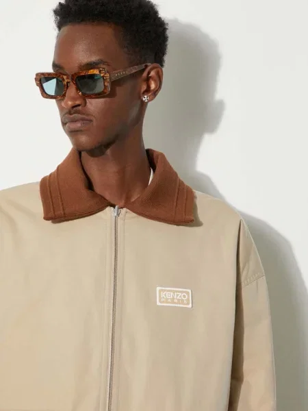 Двостороння куртка Kenzo Reversible Elevated Coach Jacket перехідна бежевий