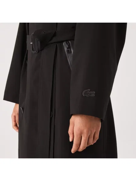 Lacoste Dwuwarstwowy Płaszcz Typu Oversize Z Piki Lacoste czarny