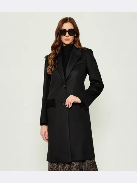 BOSS Palton de lână Classin negru