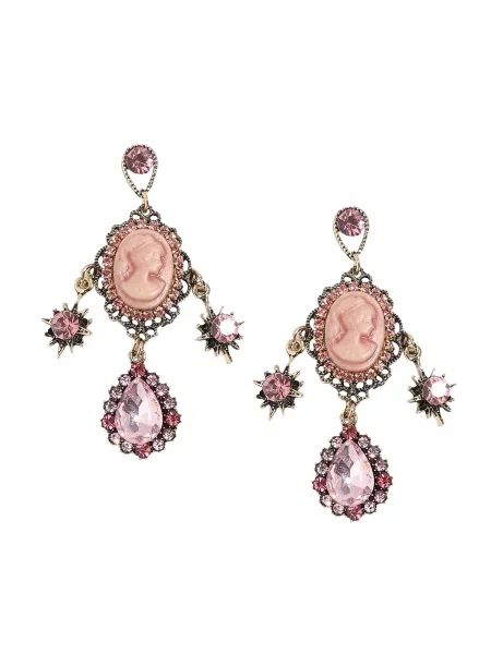 SOHI Uhani Devnet zlata / lila roza